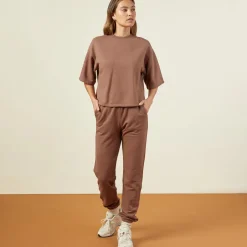 MONROW 90's Classic Sweatshirt Tee DUSTYCOCOA Flash Sale